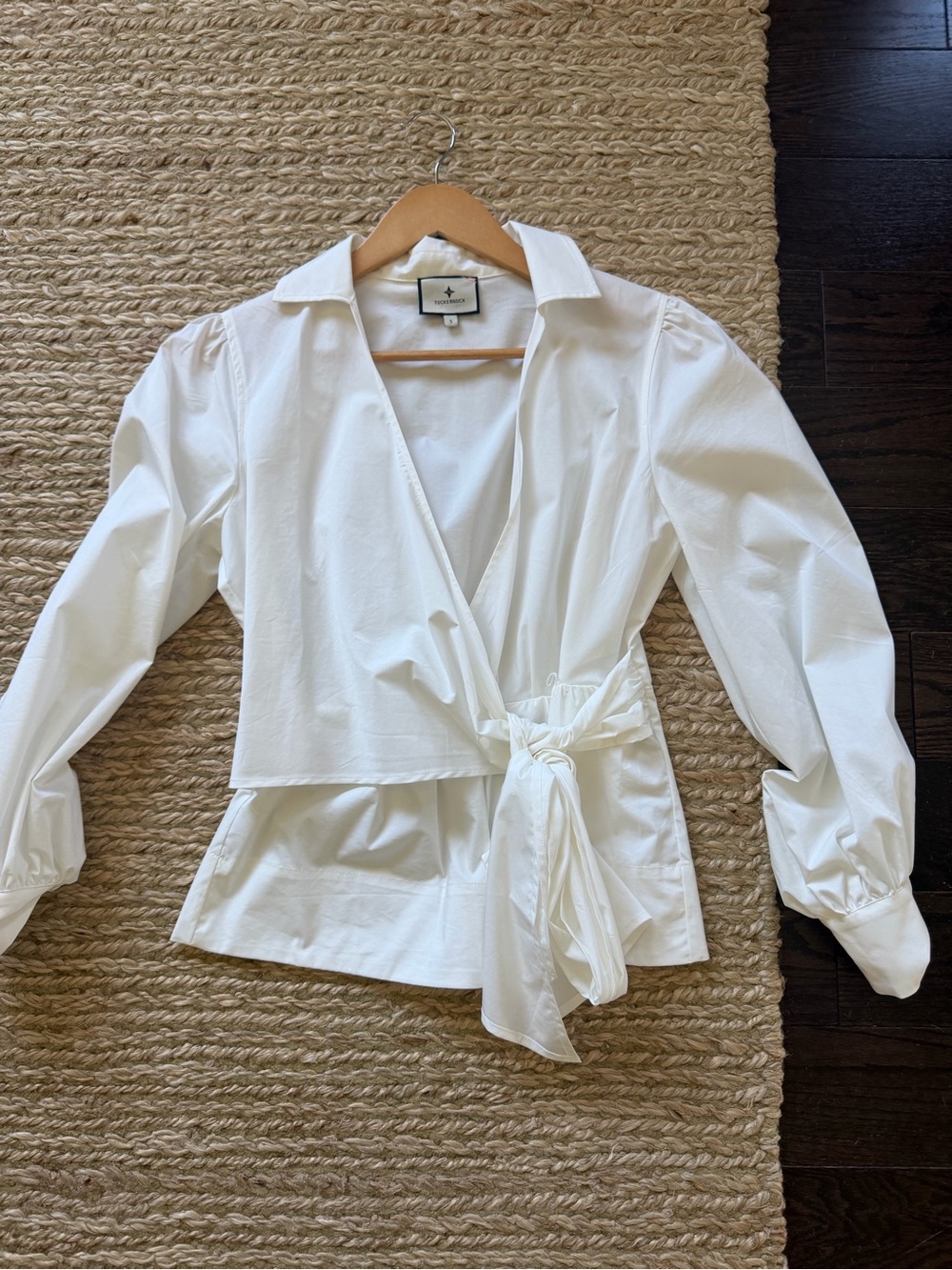 Tuckernuck White Wrap Beau Blouse with Side Bow - Picture 3 of 4